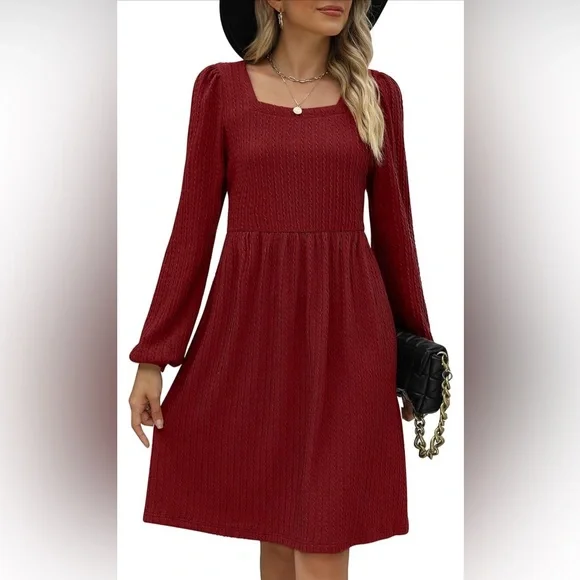 WEESO | Dresses | Weeso Long Sleeve Sweater Dress Knitted Red Size Small  Never Worn | Poshmark